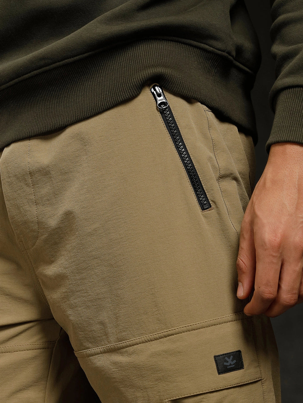 Solid Straight Fit Jogger | Khaki
