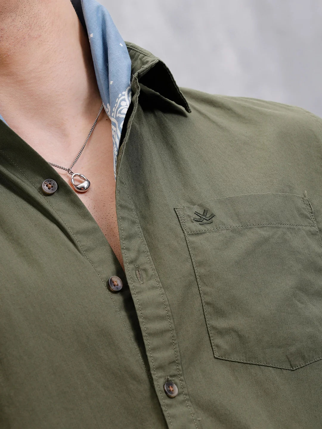 Solid Full Sleeve Regular Fit Shirt | Olive