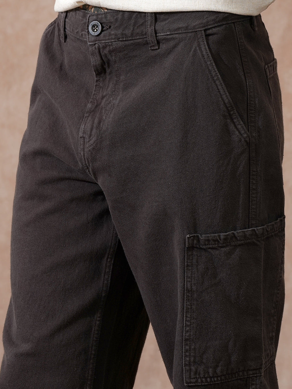 Solid Loose Fit Trouser | Brown