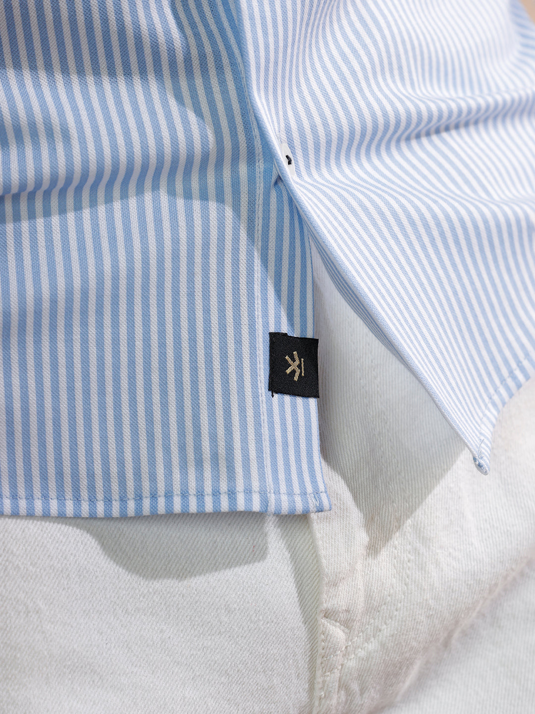 Solid Stretch Slim Fit Shirt | Blue