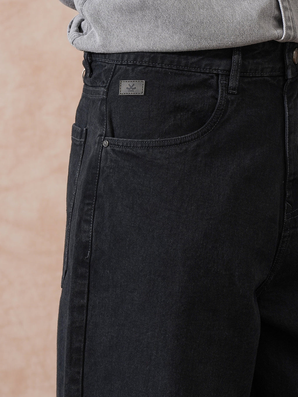 Solid Baggy Fit Jeans | Black