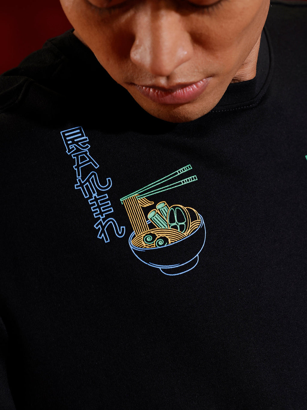 Samurai multi-print oversized T-shirt | Black