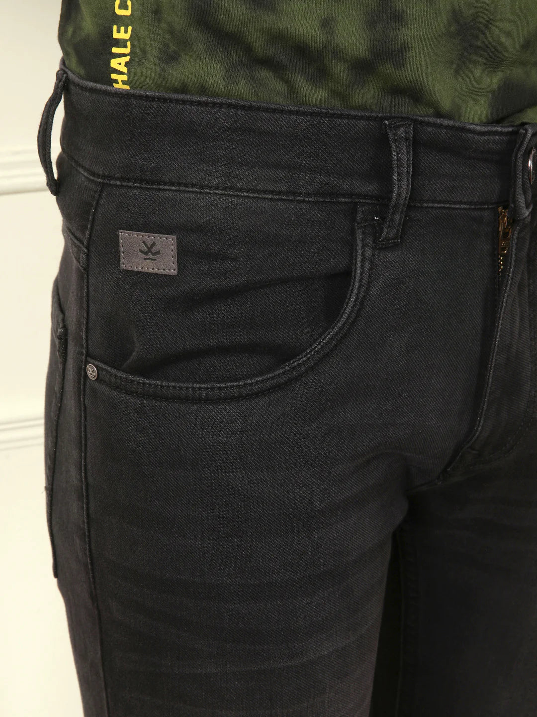 Light Faded Slim Tapered Jeans | Black