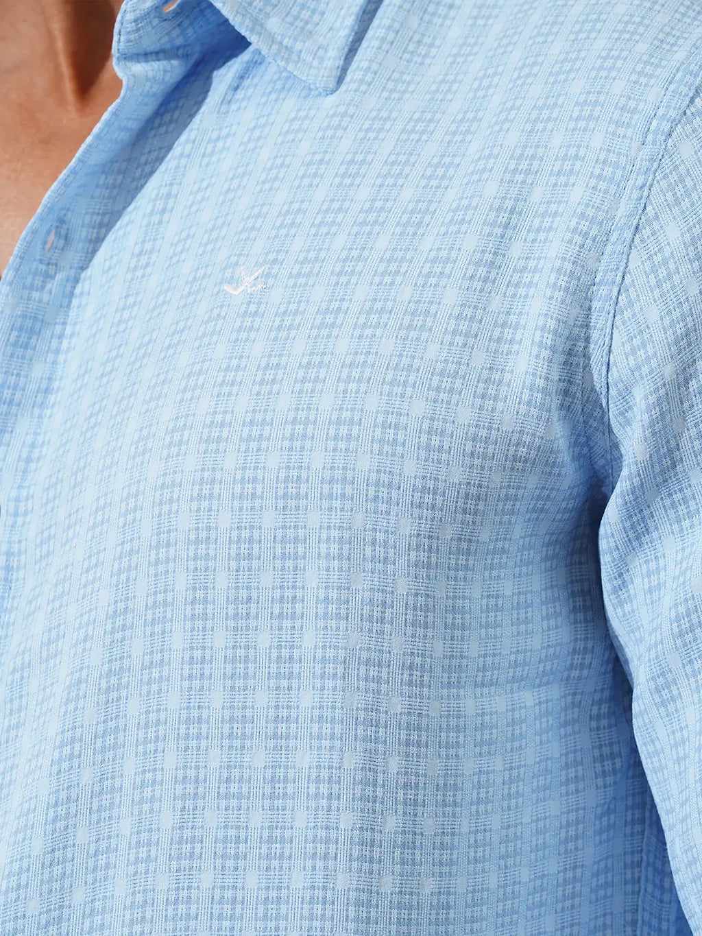 Textured Light Weight Shirt | Light Blue