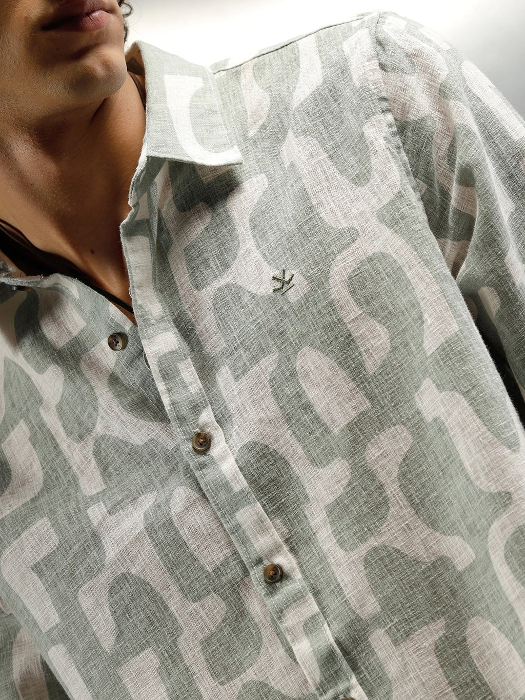Abstract Aop Printed Regular Fit Shirt | Green