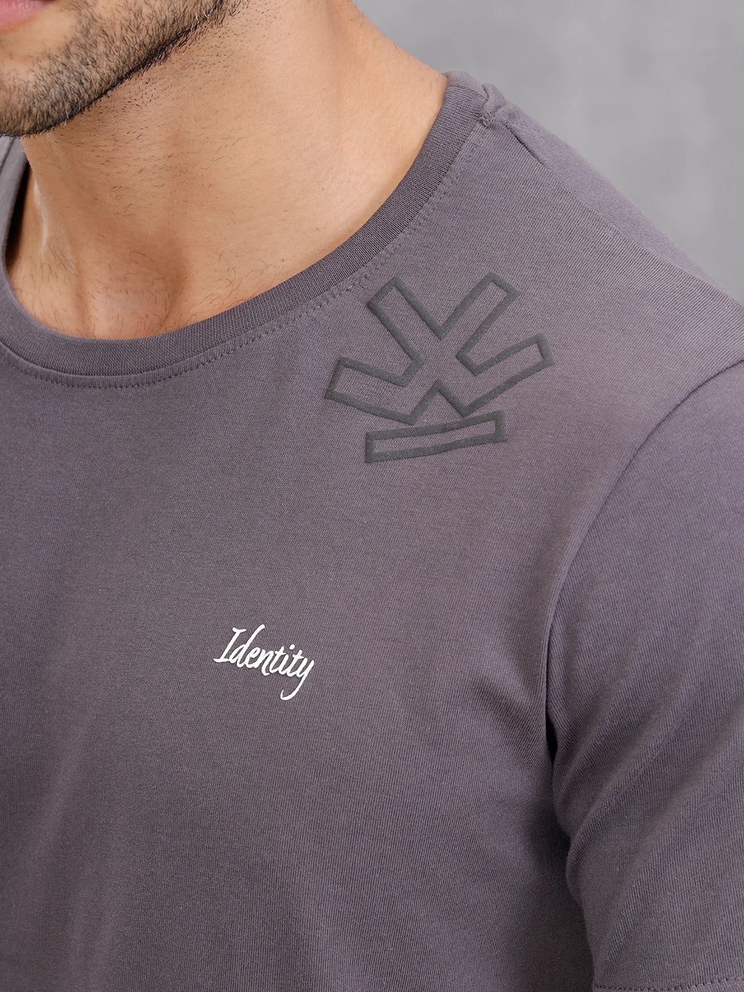 Puff Printed Regular Fit T-shirt | Dark Grey