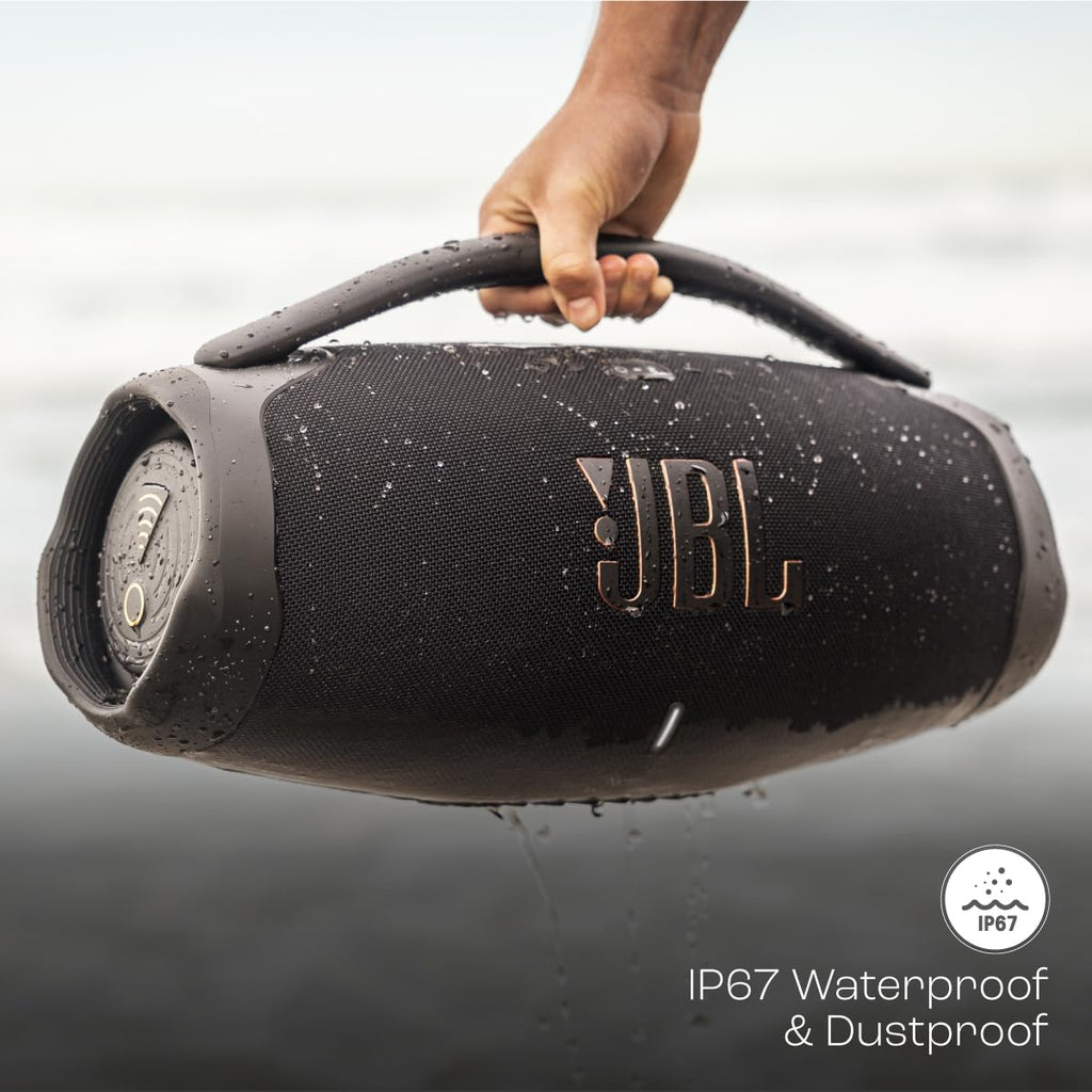 JBL Boombox 3 Wi-Fi, Wireless Portable Bluetooth Speaker, 24H Playtime, Deepest Bass, Built-in Powerbank, Wi-Fi with AirPlay, Alexa Multi-Room, Chromecast Built-in