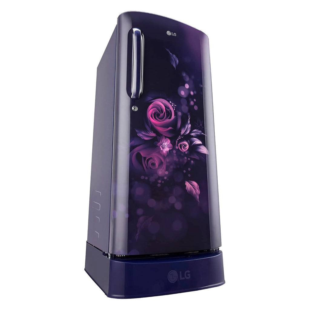 LG 185 L Direct Cool Single Door 5 Star Refrigerator with Base Drawer (Blue Ilan, GL-D201ABIU)