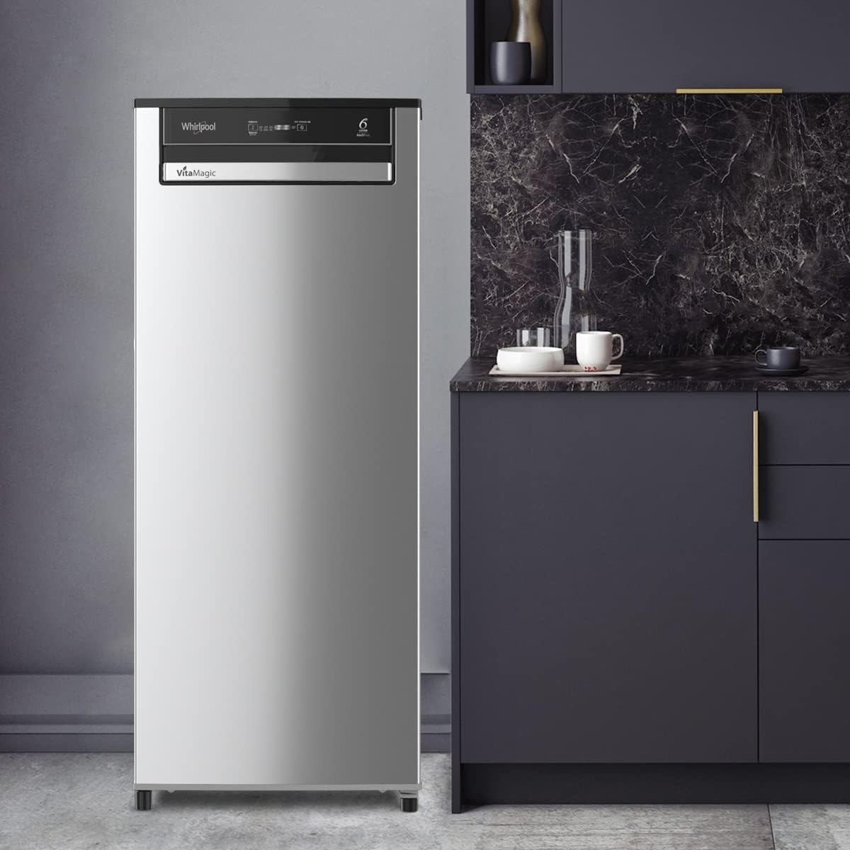 Whirlpool 192 L Direct Cool Single Door 3 Star Refrigerator (Radiant Steel-Z, 215 VMPRO PRM 3S RADIANT STEEL-Z)