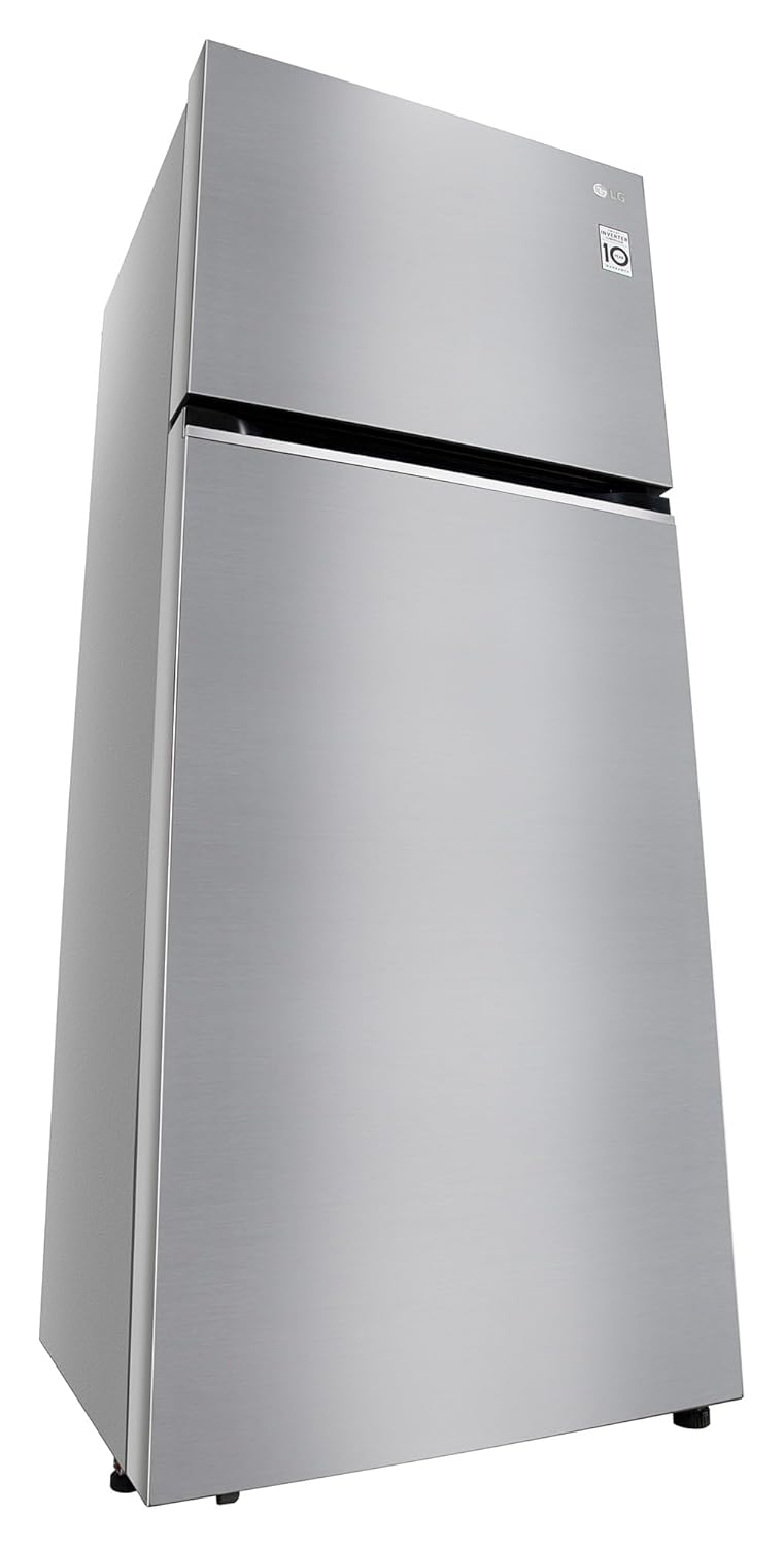LG 380 L 3 Star Frost-Free Smart Inverter Double Door Refrigerator (GL-S412SPZX, Shiny Steel)