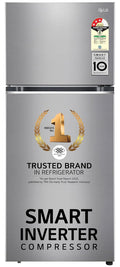 LG 380 L 3 Star Frost-Free Smart Inverter Double Door Refrigerator (GL-S412SPZX, Shiny Steel)