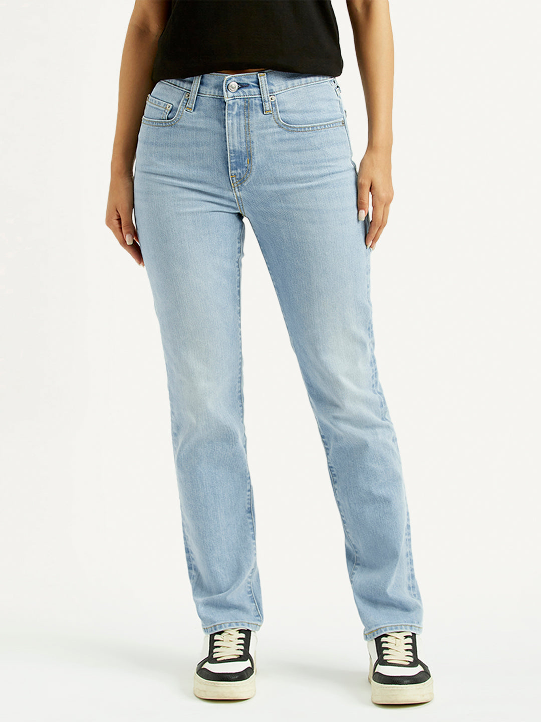 Women's 724 Light Blue Straight Fit High Rise Jeans