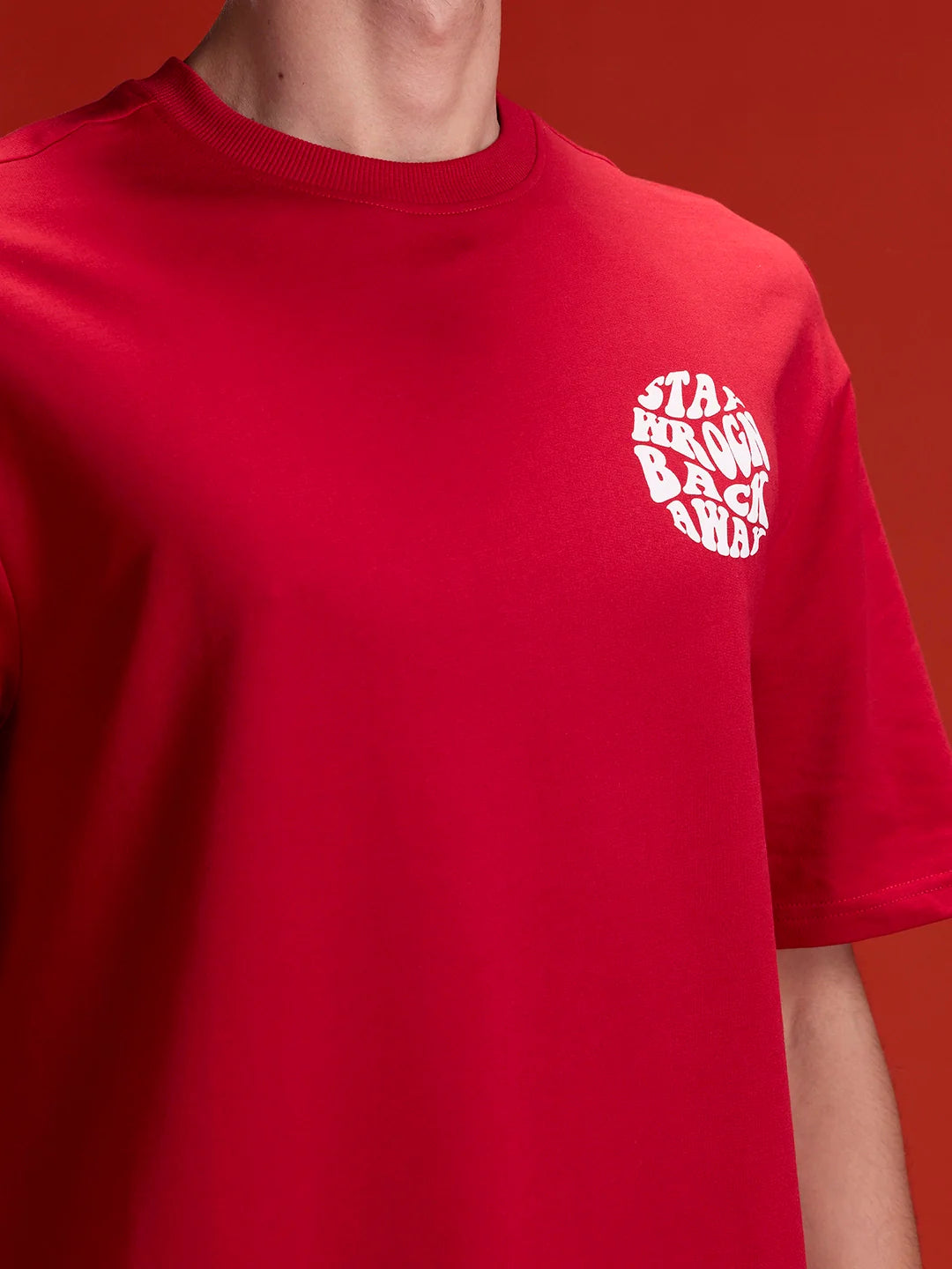 Men's Oversized Tee With Graphic  |  Red