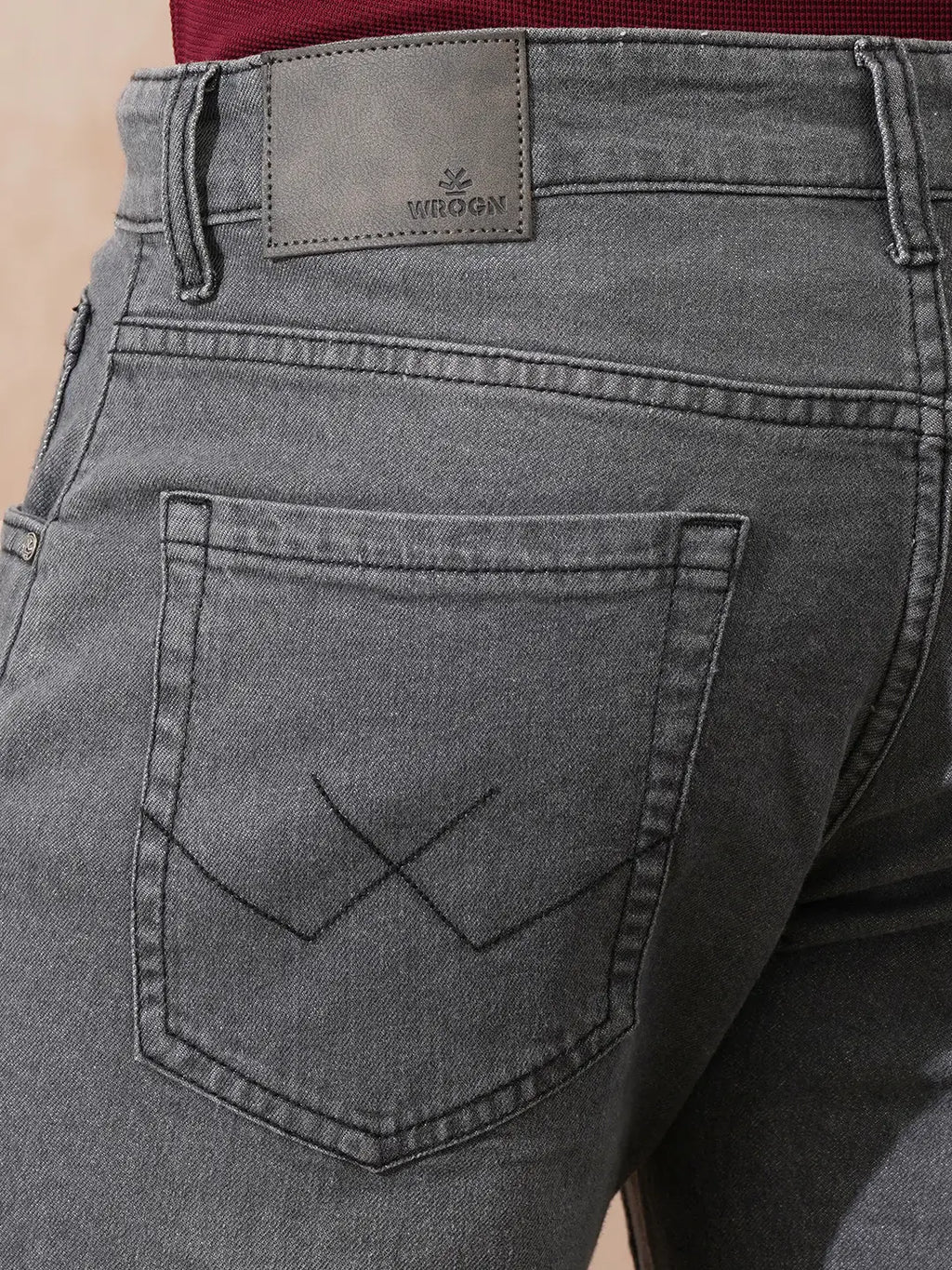 Solid Slim Tapered Jeans | Grey
