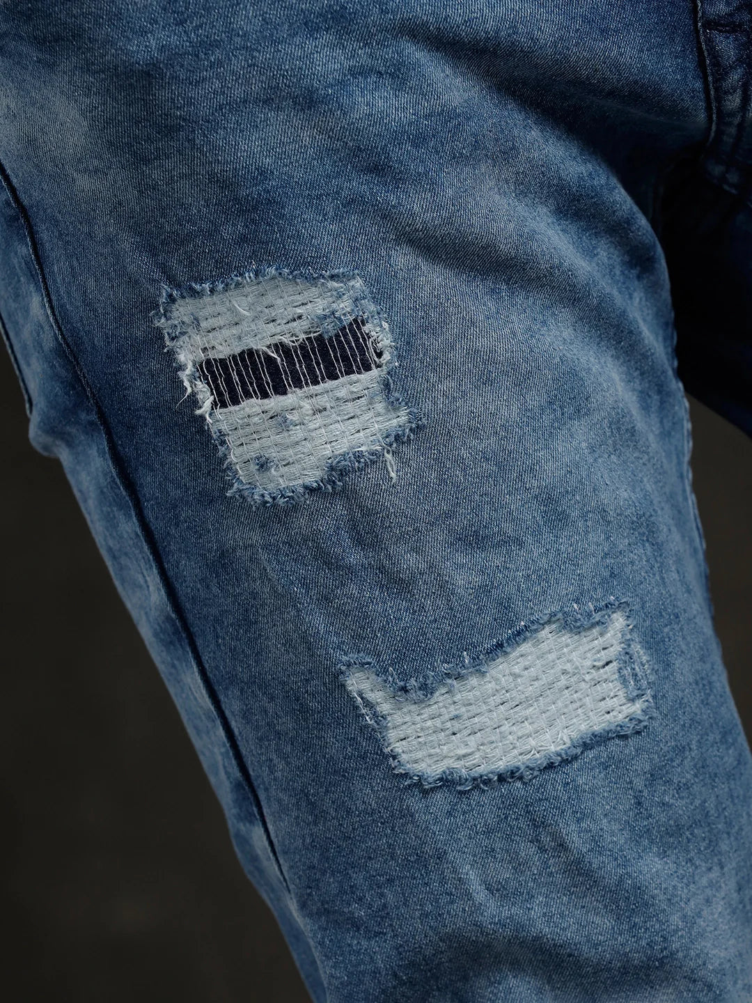 Heavy Fade Distressed Jeans | Blue