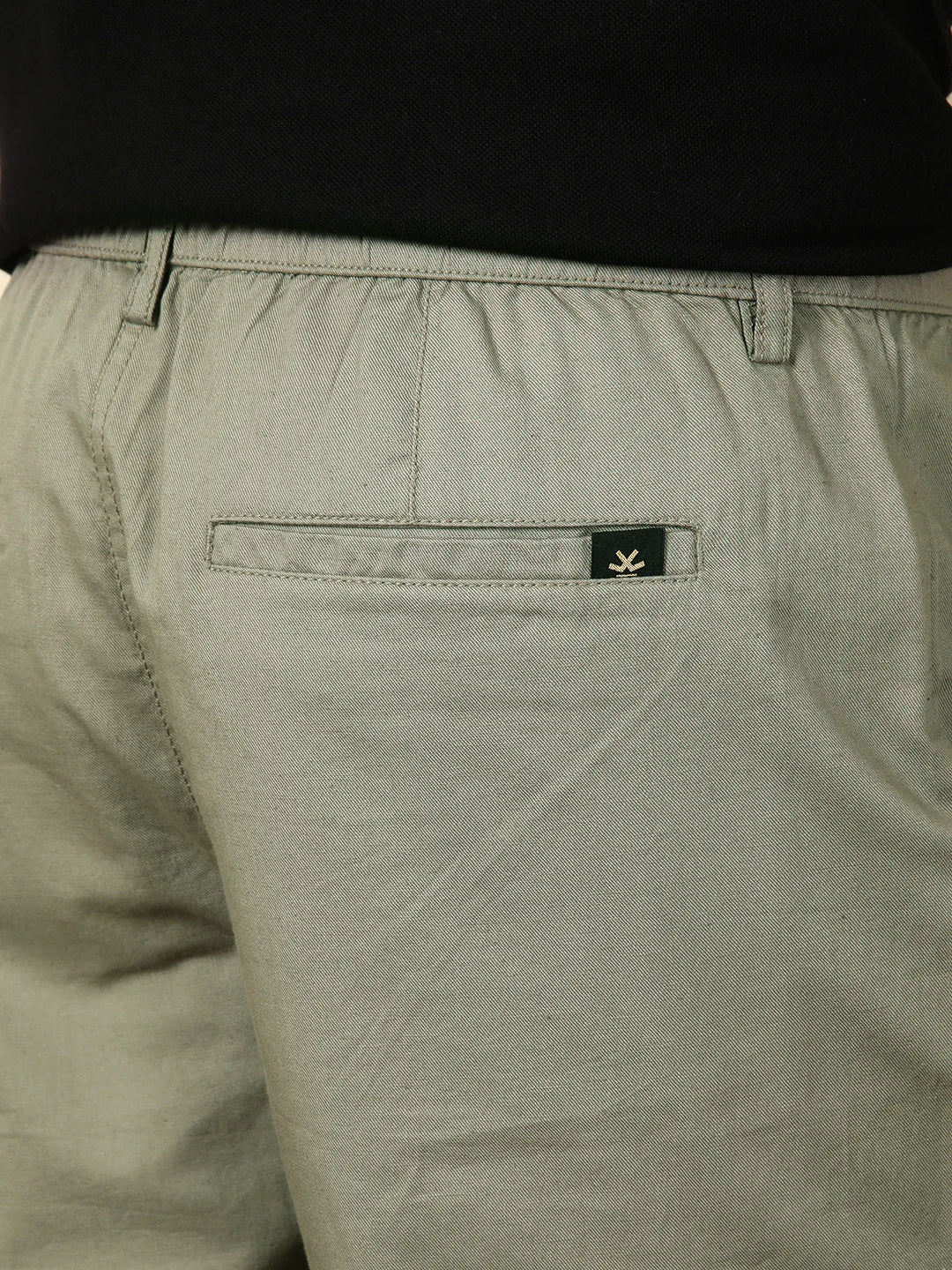 Loose Fit Linen Blend Trouser | Green