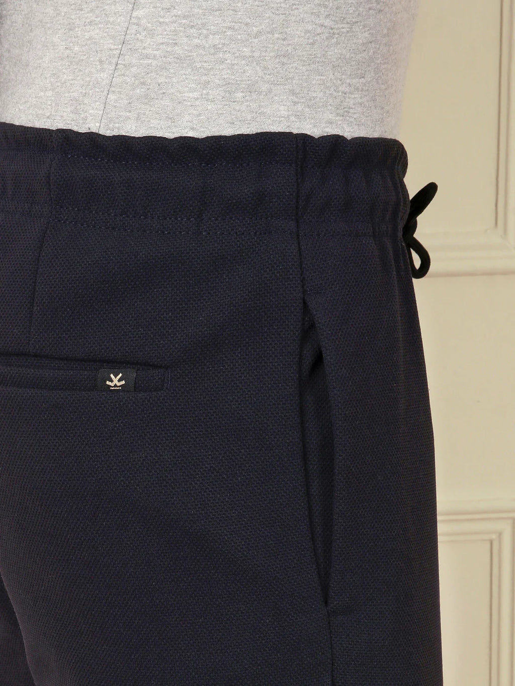 Soft Cotton Blend Knit Trouser | Navy Blue