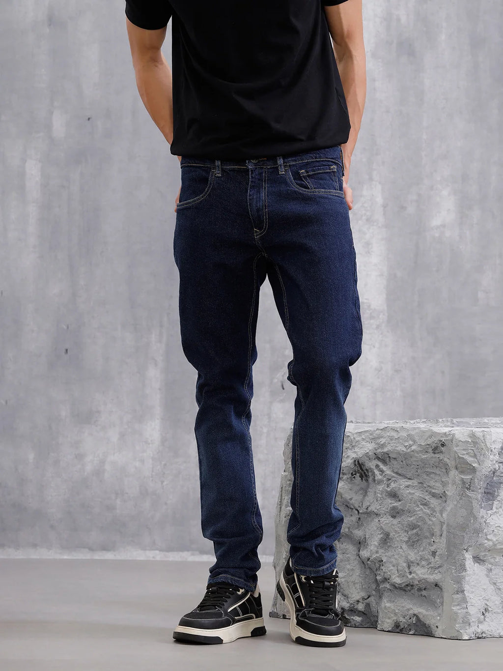 Light Fade Slim Fit Jeans | Dark Blue