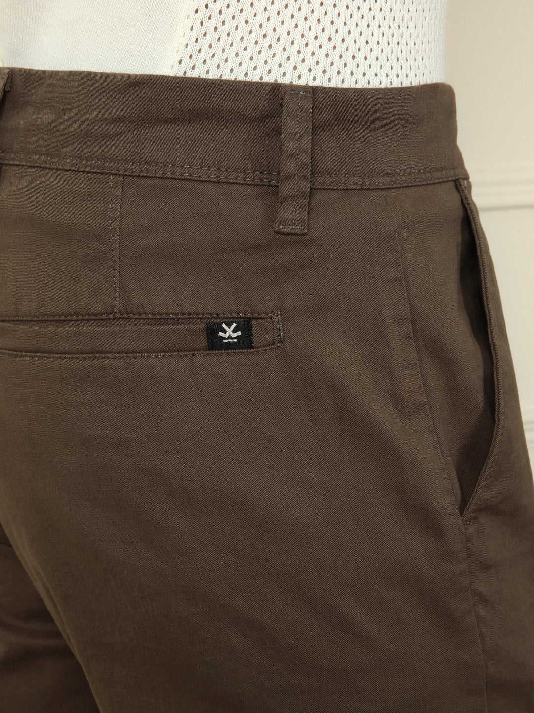 Soft Cotton Blend Chino Trouser | Brown