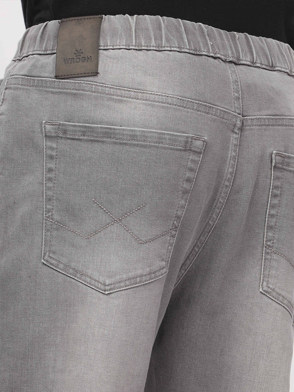 Grey Drawstring Denim Jogger