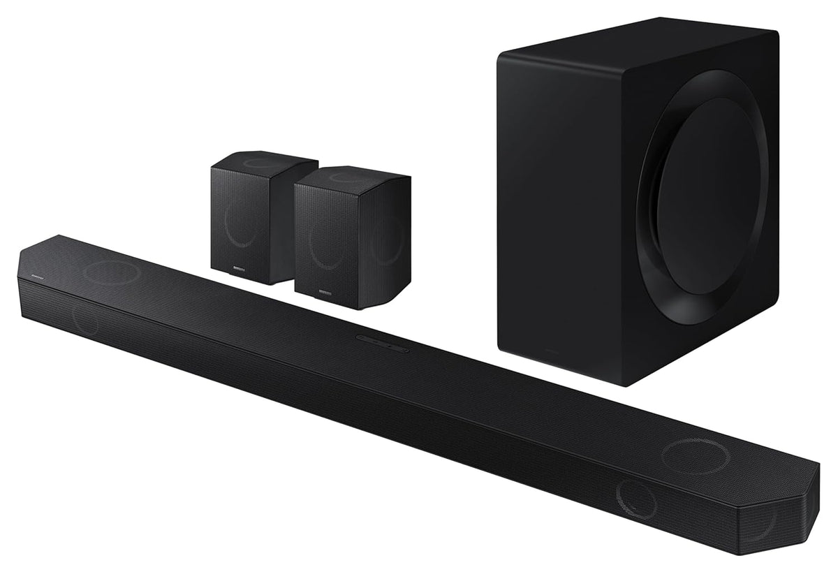 Samsung 656 W 11.1.4 ch (HW-Q990D/XL) Wireless Dolby Atmos Soundbar with Subwoofer, Center/Up/Side Firing Speakers, Surround Sound, Built-in Alexa, AirPlay2, Wi-Fi, Bluetooth, HDMI (Graphite Black)