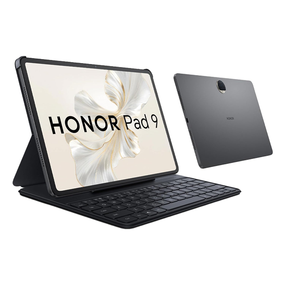 HONOR Pad 9 with Free Bluetooth Keyboard, 12.1-Inch 2.5K Display, 16GB, 256GB Storage, Snapdragon 6 Gen 1 (4nm), 8 Speakers, Up-to 17 Hours, Android 13, WiFi Tablet, Metal Body, Gray