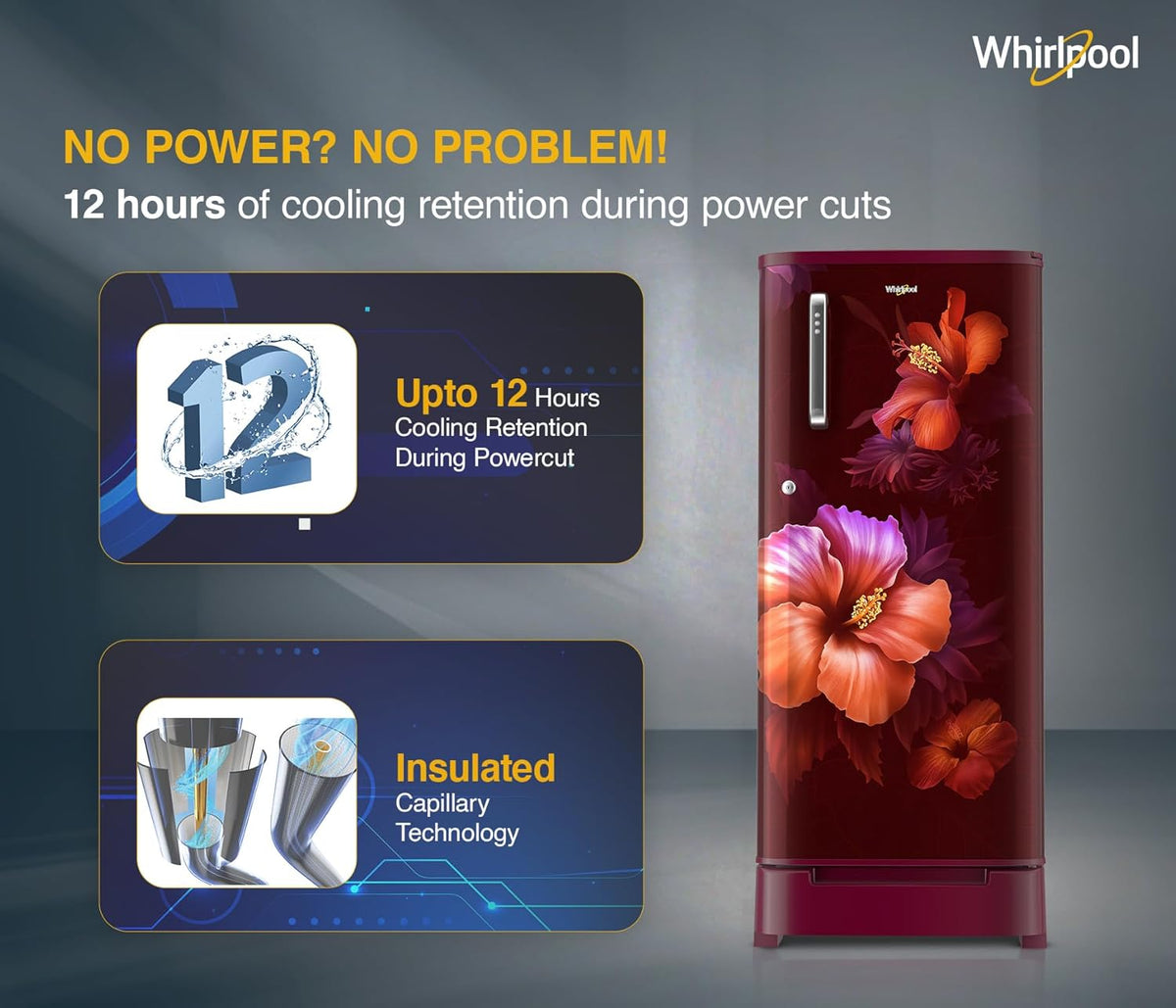 Whirlpool 184 L 5 Star Direct-Cool Single Door Refrigerator (205 WDE ROY 5S Inv SAPPHIRE SPRING-Z)