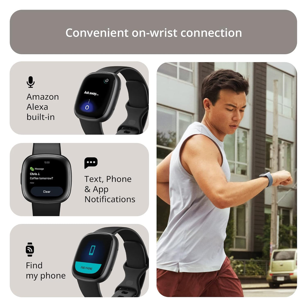 Fitbit Versa 4 Fitness Smartwatch with Daily Readiness, GPS, 24/7 Heart Rate, 40+ Exercise Modes, Sleep Tracking and more, One Size (S & L Bands Included)