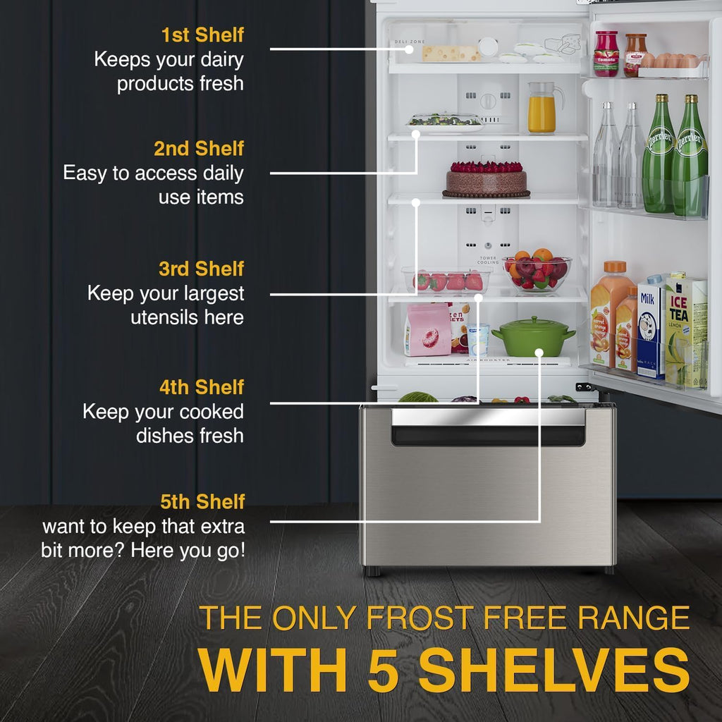 Whirlpool 215 L Frost Free Triple-Door Refrigerator [FP 223D PROTTON ROY RADIANT STEEL(Z) ]