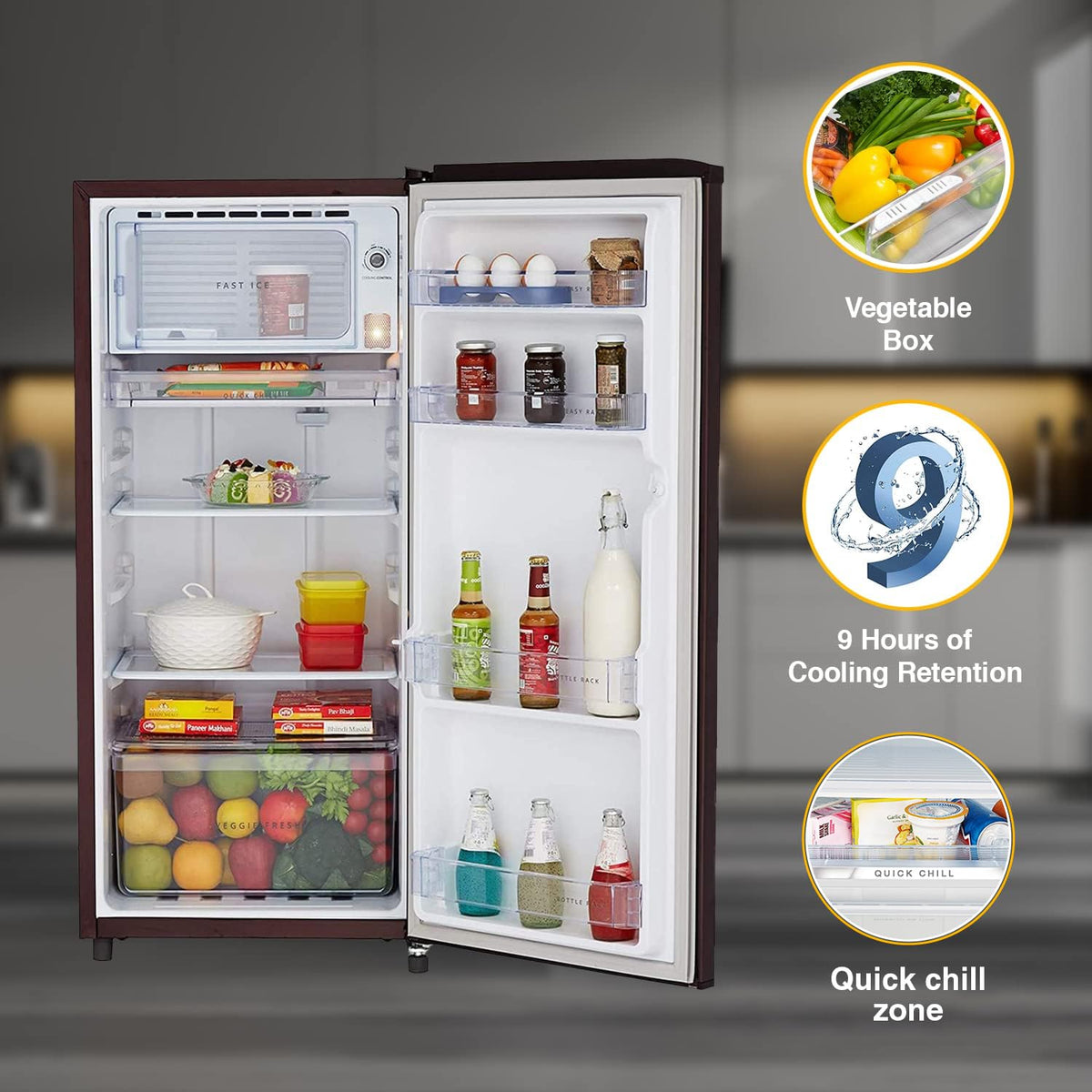 Whirlpool 184 L Direct Cool Single Door 2 Star Refrigerator (Wine Serena, 205 WDE PRM 2S WINE SERENA-Z)