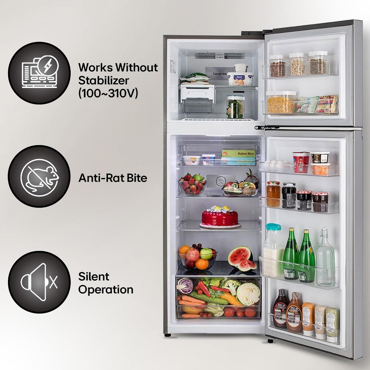 LG 322 L 3 Star Frost-Free Smart Inverter Double Door Refrigerator (GL-S342SDSX, Dazzle Steel, Convertible with Express Freeze)