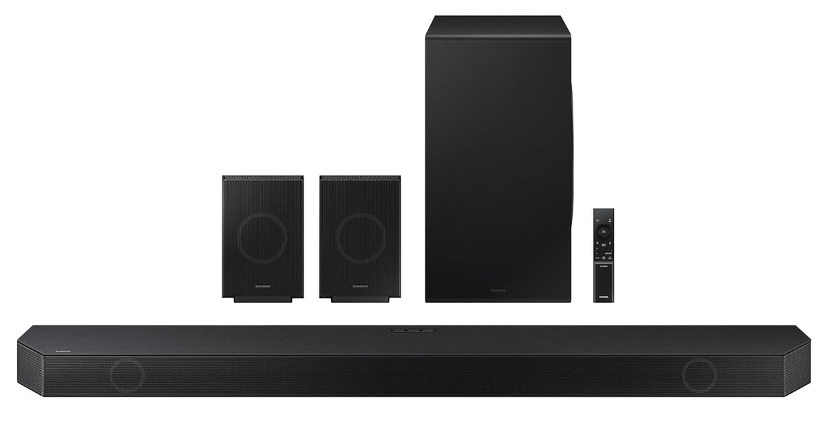 Samsung 656 W 11.1.4 ch (HW-Q990D/XL) Wireless Dolby Atmos Soundbar with Subwoofer, Center/Up/Side Firing Speakers, Surround Sound, Built-in Alexa, AirPlay2, Wi-Fi, Bluetooth, HDMI (Graphite Black)