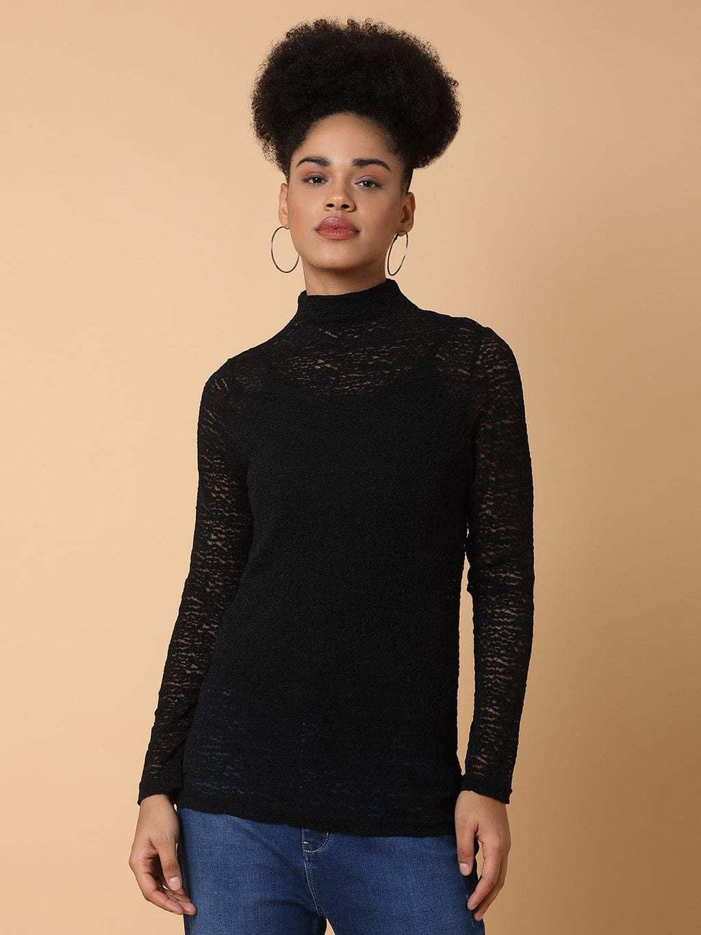 Women's Black Lace Top