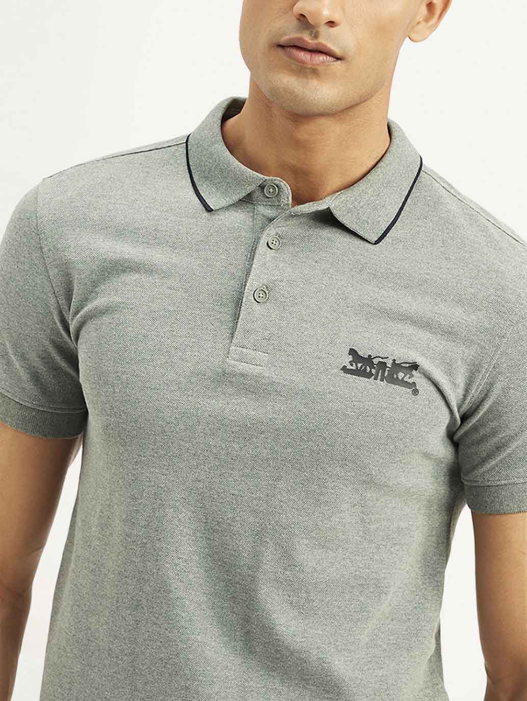Men's Solid Slim Fit Polo T-shirt