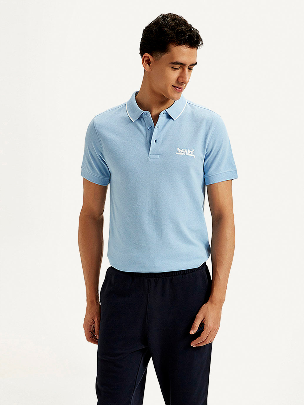 Men's Solid Slim Fit Polo T-shirt