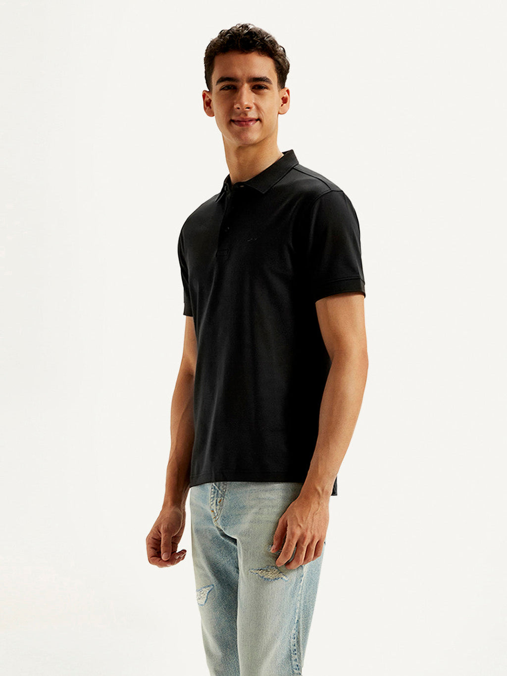 Men's Solid Slim Fit Polo T-shirt