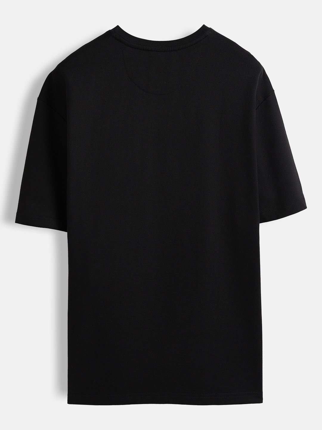 Men’s bold chest print oversized T-shirt | Black