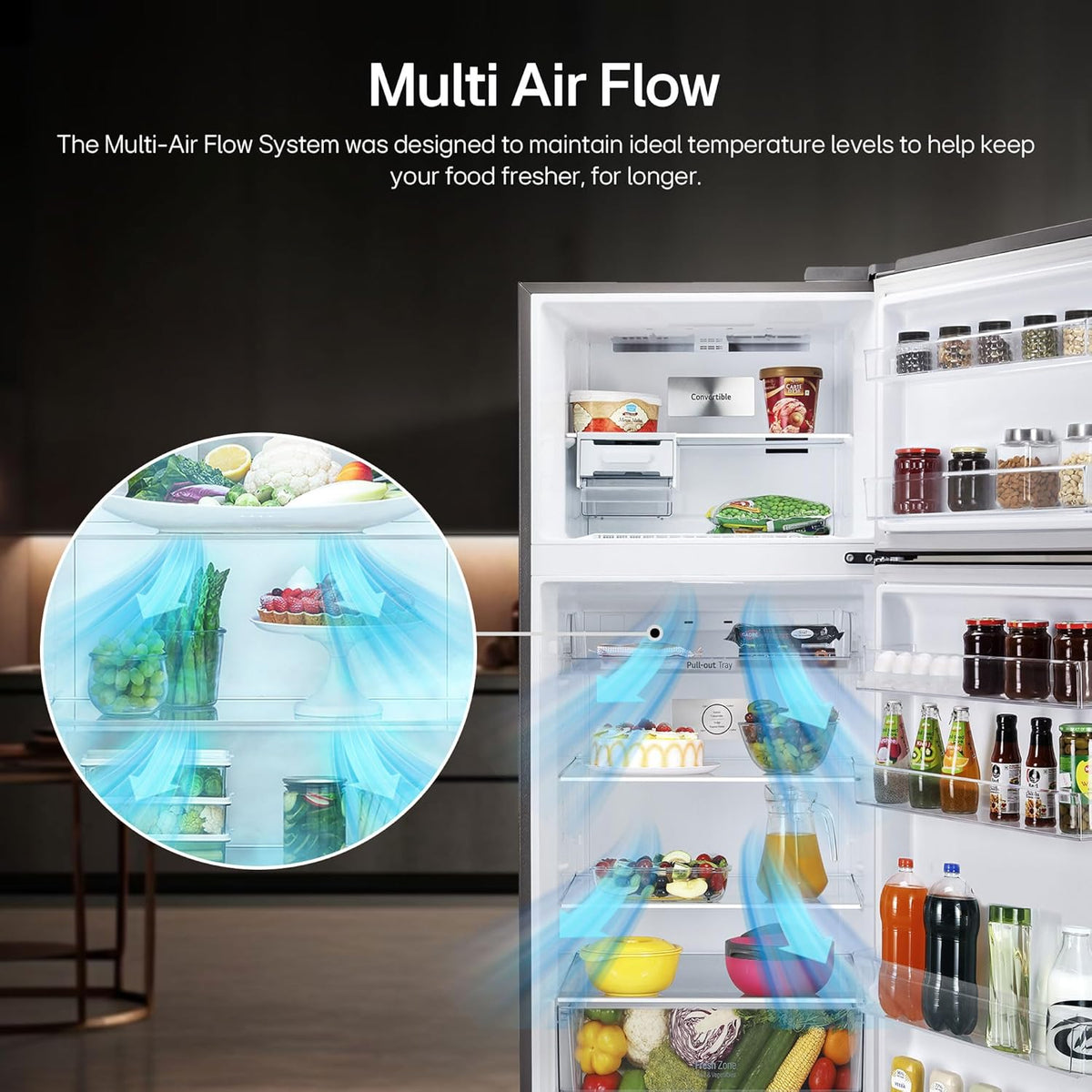 LG 380 L 3 Star Frost-Free Smart Inverter Double Door Refrigerator (GL-S412SPZX, Shiny Steel)