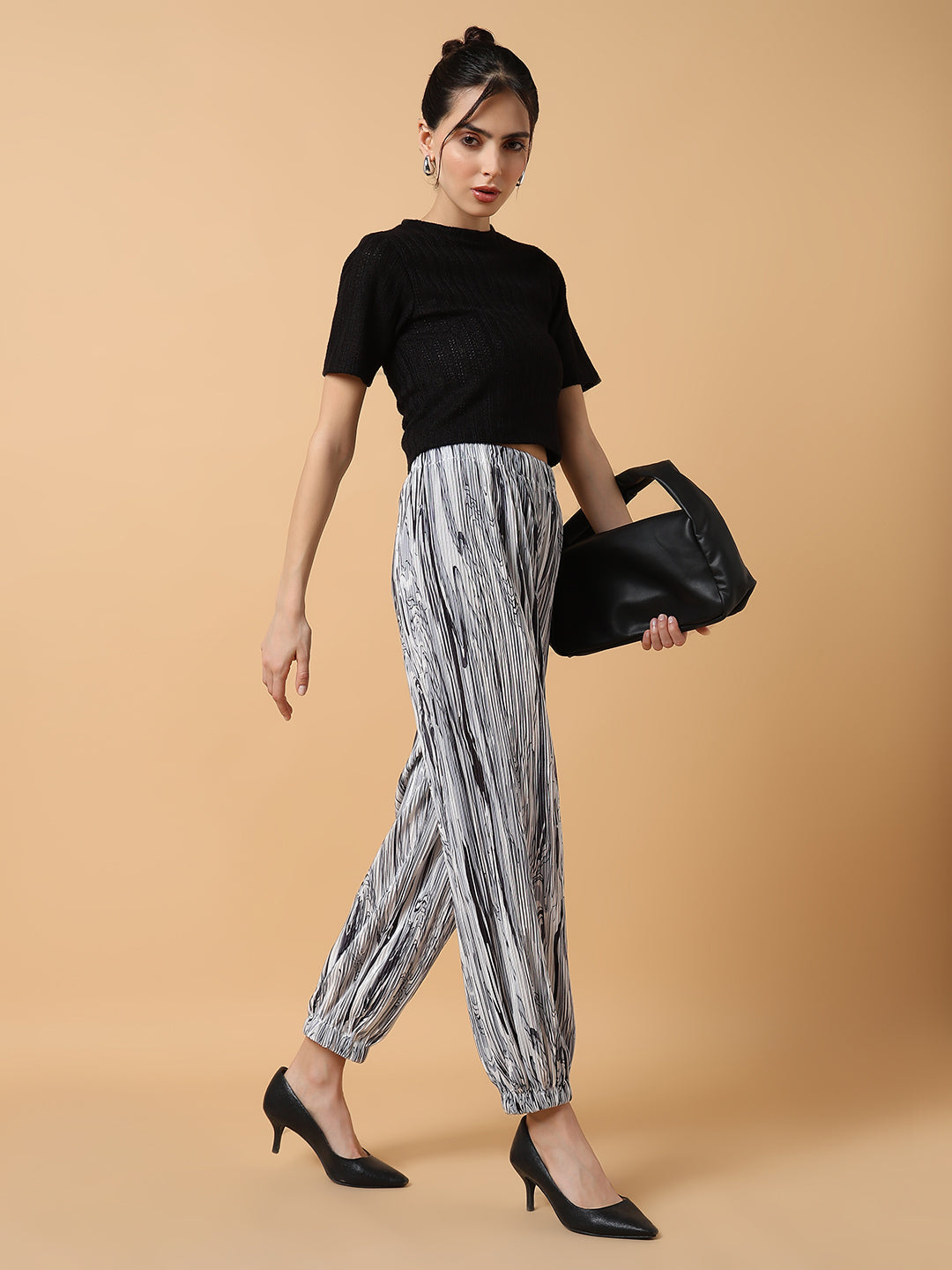Women's Grey Comfort Slim Fit Trousers
