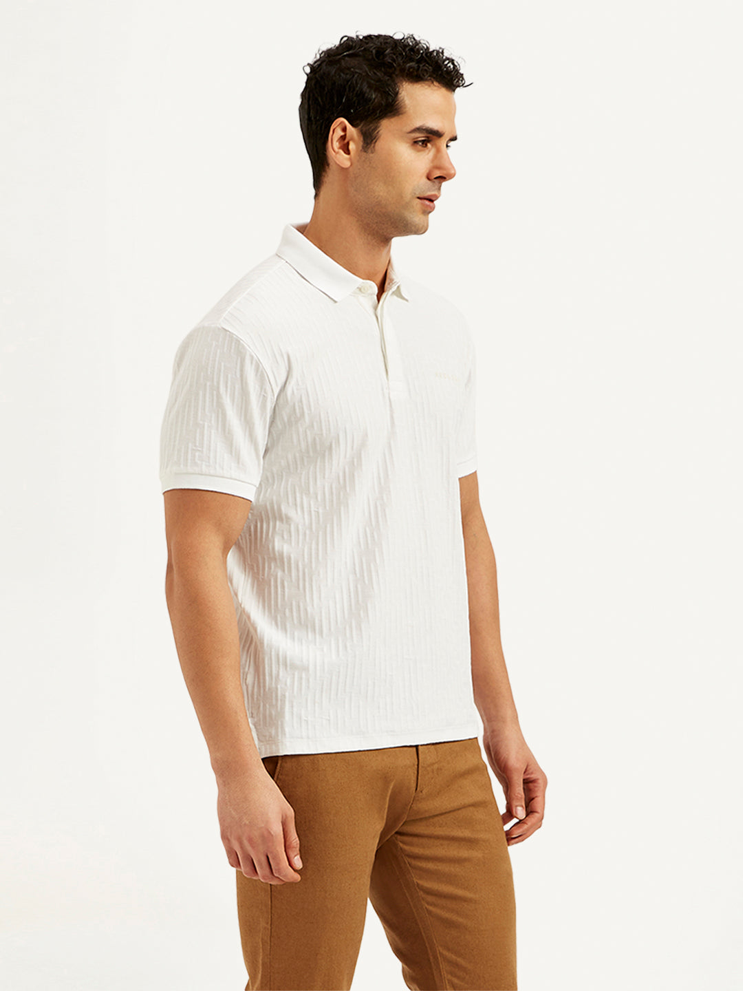 Men's Redloop Textured Slim Fit Polo T-Shirt