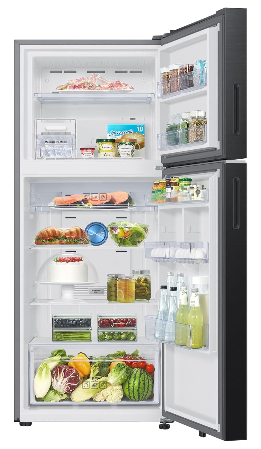 Samsung 396 L, 3 Star, Convertible 5-in-1, Digital Inverter, Frost Free Double Door, Bespoke AI WiFi Enabled Refrigerator (RT41DG6A4DB1HL, Black Matte)