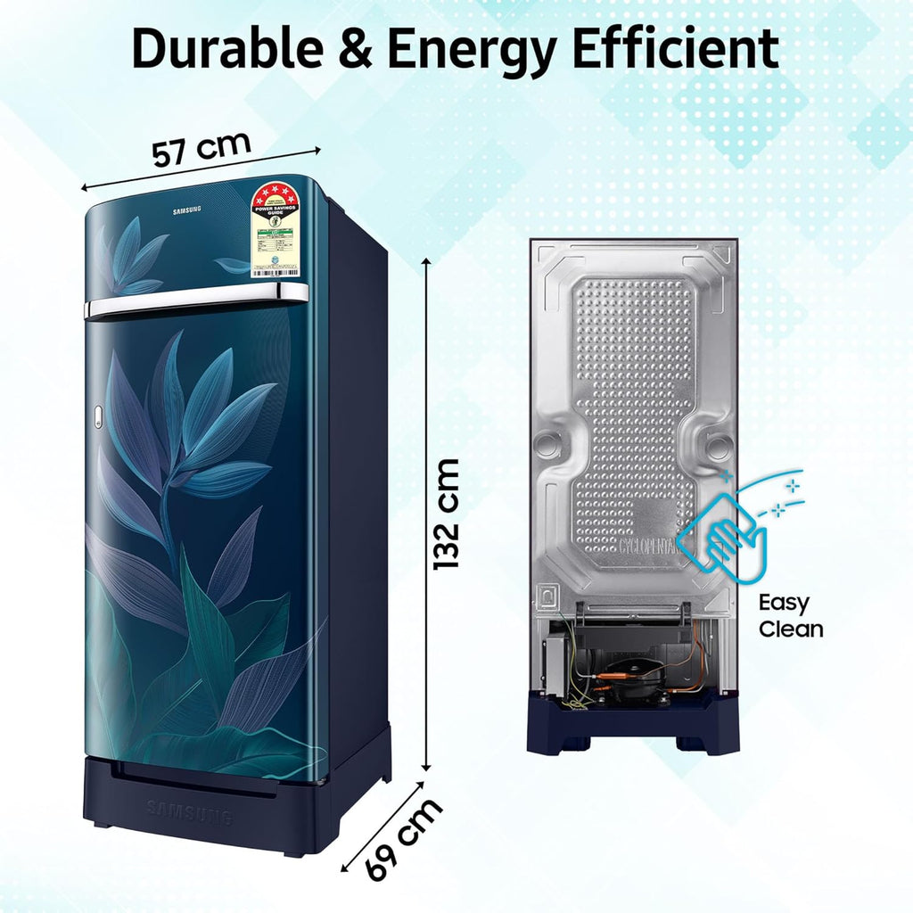 Samsung 189 L, 5 Star, Digital Inverter, Direct-Cool Single Door Refrigerator (RR21D2H259U/HL, Parad