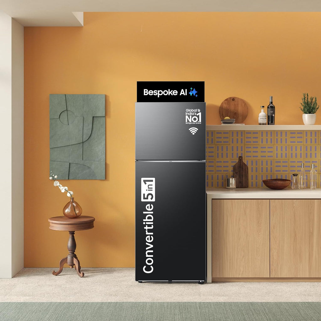 Samsung Smart Choice 467 L, 3 Star, Convertible 5-in-1, Digital Inverter, Frost Free Double Door, Bespoke AI WiFi Enabled Refrigerator (RT80F51C3KHL, Luxe Black)