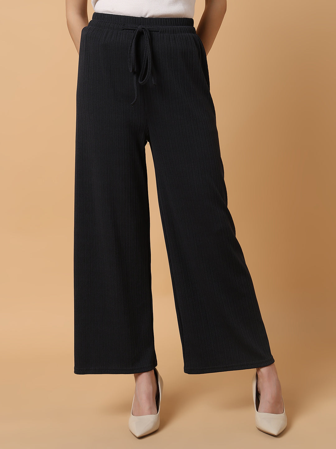Women's Grey Comfort Slim Fit Trousers