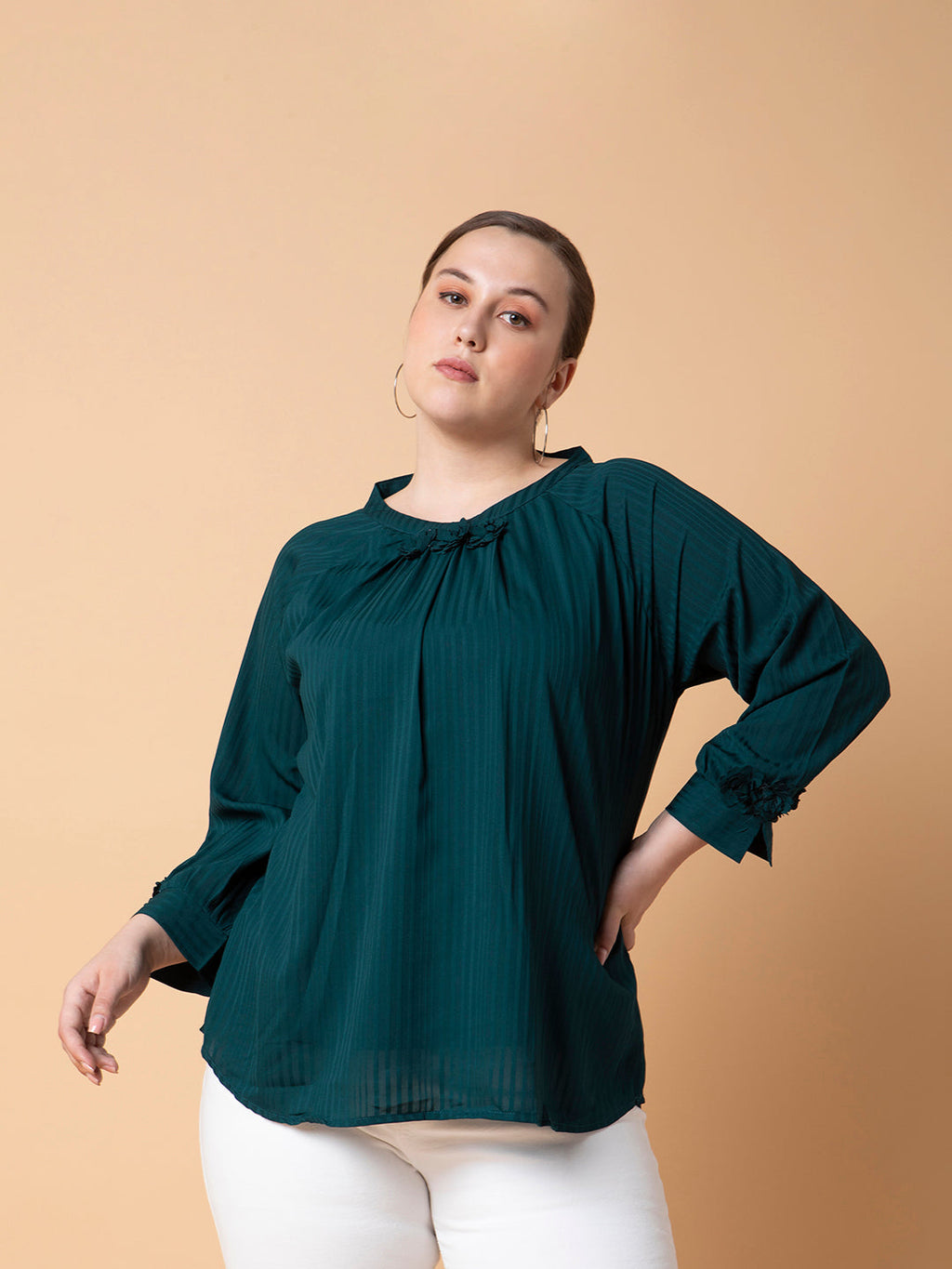 Women's Green Georgette Top