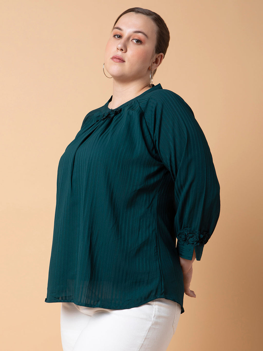 Women's Green Georgette Top