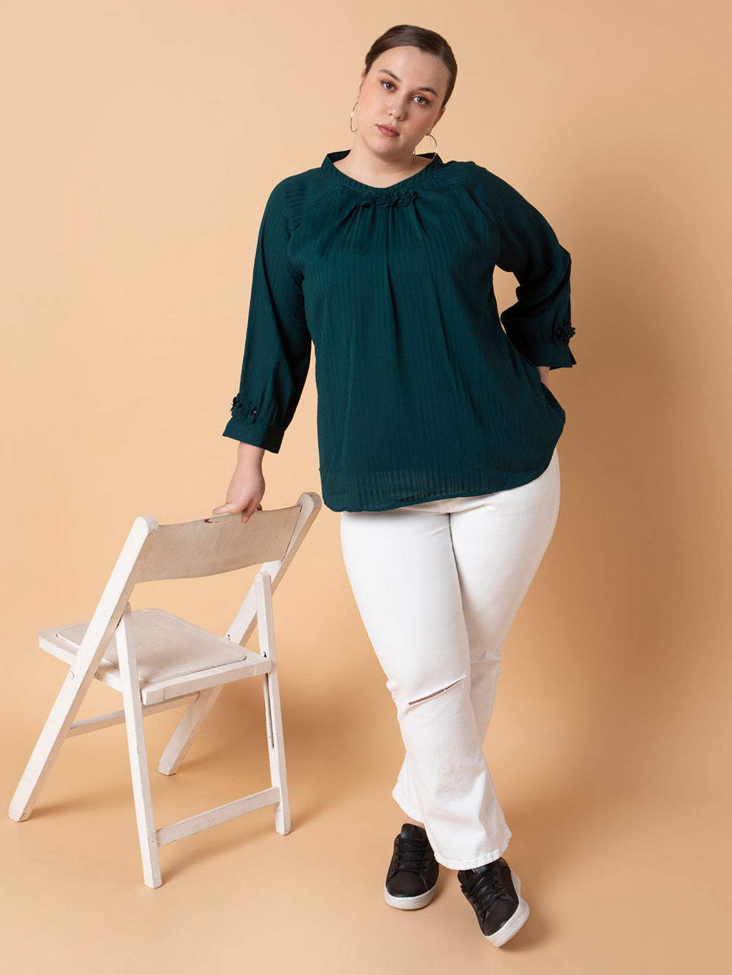 Women's Green Georgette Top
