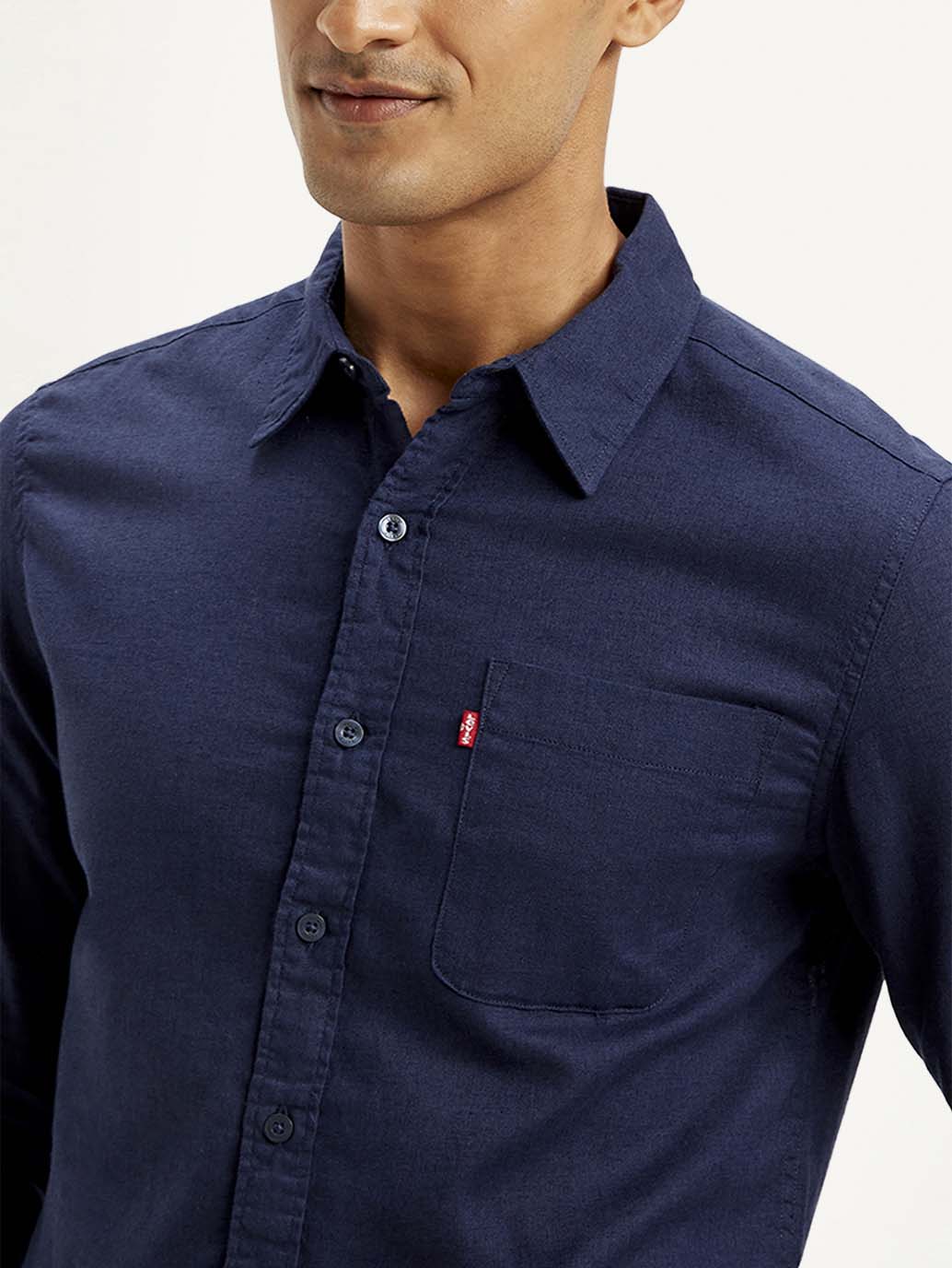 Men's Solid Slim Fit Linen Shirt