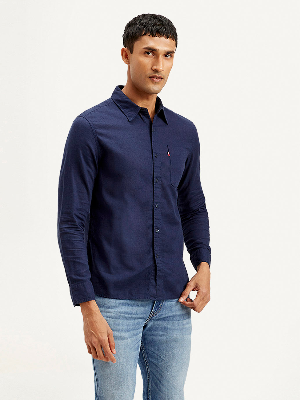Men's Solid Slim Fit Linen Shirt