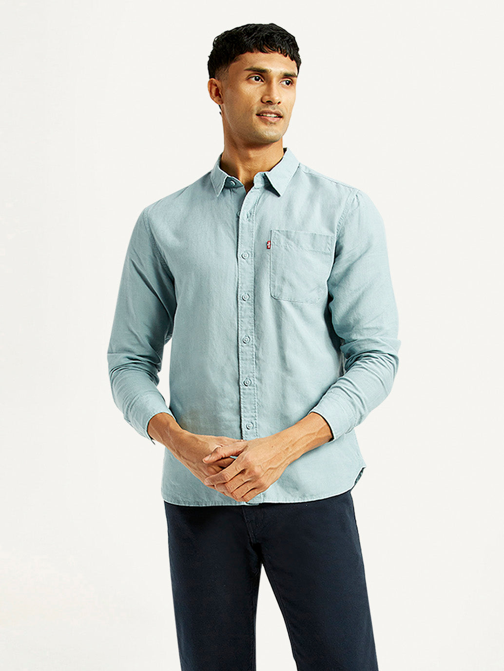 Men's Solid Slim Fit Linen Shirt